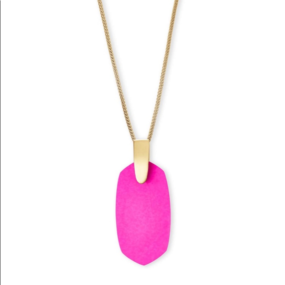 Kendra Scott Inez Long Pendant Necklace In Gold Magenta